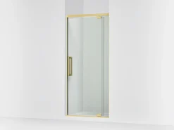 32"-36" W x 76" H pivot shower door with 5/16"-thick Crystal Clear glass