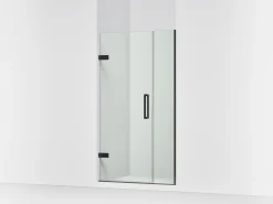 39-5/8"-40-3/8" W x 71-9/16" H pivot shower door with 3/8"-thick Crystal Clear glass