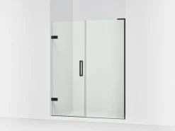 58"-58-3/4" W x 71-3/4" H pivot shower door with 3/8"-thick Crystal Clear glass
