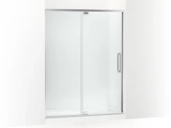 54"-60" W x 76" H pivot shower door with 5/16"-thick Crystal Clear glass