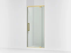 32"-36" W x 76" H pivot shower door with 5/16"-thick Crystal Clear glass