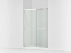 50-1/4"-53-5/8" W x 70-1/2" H sliding shower door with 1/4"-thick Crystal Clear glass