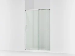 50-1/4"-53-5/8" W x 70-1/2" H sliding shower door with 1/4"-thick Crystal Clear glass