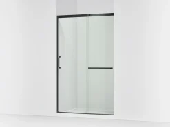 50-1/4"-53-5/8" W x 75-1/2" H sliding shower door with 5/16"-thick Crystal Clear glass