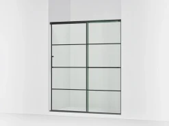 56-1/4"-59-5/8" W x 75-1/2" H sliding shower door with 5/16"-thick Crystal Clear glass