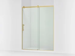 56-5/8"-59-5/8" W x 76.99" H sliding shower door with 3/8"-thick Crystal Clear glass
