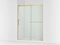 56-5/8"-59-5/8" W x 76.99" H sliding shower door with 3/8"-thick Crystal Clear glass