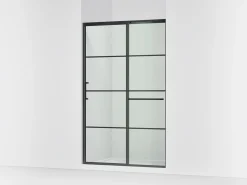 50-1/4"-53-5/8" W x 75-1/2" H sliding shower door with 5/16"-thick Crystal Clear glass