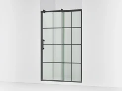 44-5/8"-47-5/8" W x 76.99" H sliding shower door with 3/8"-thick Crystal Clear glass