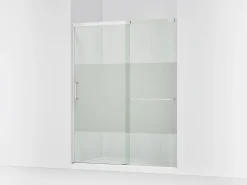 56-1/4"-59-5/8" W x 75-1/2" H sliding shower door with 5/16"-thick Crystal Clear glass