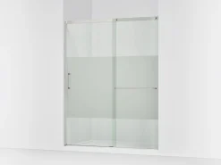 62-1/4"-65-5/8" W x 75-1/2" H sliding shower door with 5/16"-thick Crystal Clear glass