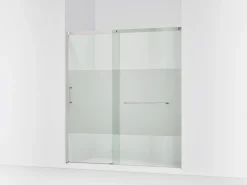 68-1/4"-71-5/8" W x 75-1/2" H sliding shower door with 5/16"-thick Crystal Clear glass