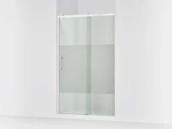 44-5/8"-47-5/8" W x 76.99" H sliding shower door with 3/8"-thick Crystal Clear glass
