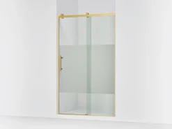 44-5/8"-47-5/8" W x 76.99" H sliding shower door with 3/8"-thick Crystal Clear glass
