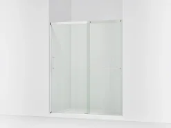 56-1/4"-59-5/8" W x 75-1/2" H sliding shower door with 5/16"-thick Crystal Clear glass