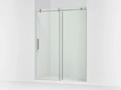 56-1/8"-59-7/8" W x 78" H sliding shower door with 3/8"-thick Crystal Clear glass