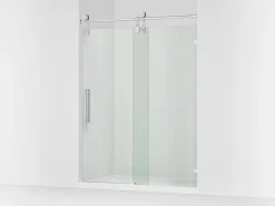 58-1/4"-59-1/4" W x 80-7/8" H sliding shower door with 3/8"-thick Crystal Clear glass