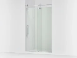 46-1/4"-47-1/4" W x 80-7/8" H sliding shower door with 3/8"-thick Crystal Clear glass