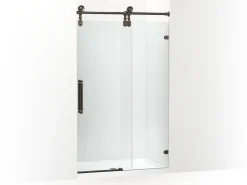 45-1/4"-46-1/4" W x 80-7/8" H sliding shower door with 3/8"-thick Crystal Clear glass