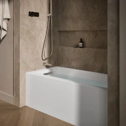 60" x 30" alcove bath with integral apron, integral flange, and left-hand drain
