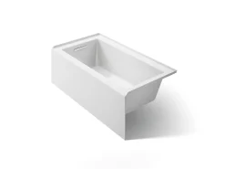 60" x 32" alcove bath with integral apron, integral flange, and left-hand drain