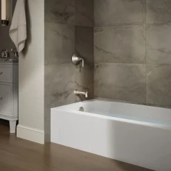 60" x 32" alcove bath with left drain