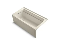 60" x 32" alcove Heated BubbleMassage™ air bath, left drain