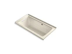 60" x 30" alcove Heated BubbleMassage™ air bath with Bask® heated surface, left drain