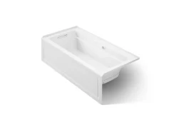 66" x 32" alcove Heated BubbleMassage™ air bath with Bask® heated surface, left drain