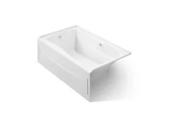 60" x 36" alcove Heated BubbleMassage™ air bath with Bask® heated surface, left drain