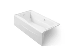 72" x 36" alcove Heated BubbleMassage™ air bath with Bask® heated surface, left drain