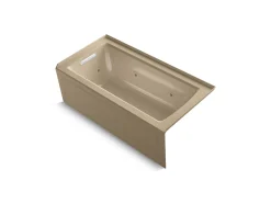 60" x 30" alcove heated whirlpool bath, left drain