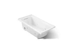 60" x 30" alcove heated whirlpool bath, left drain