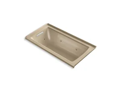 60" x 30" alcove heated whirlpool bath, left drain