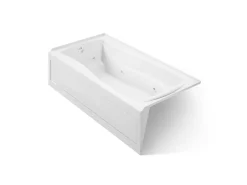 72" x 36" alcove heated whirlpool bath, left drain