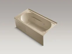 60" x 32" alcove heated whirlpool bath, right drain
