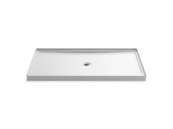 60" x 34" alcove shower base, center drain