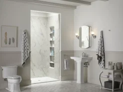 48" x 36" alcove shower base, center drain