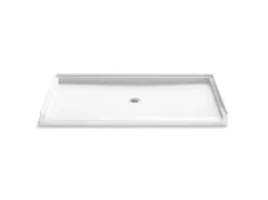 62" x 34" alcove shower base, center drain