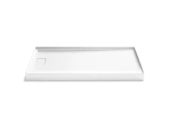 60" x 34" alcove shower base, left drain