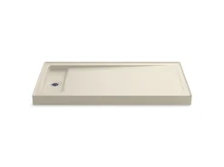 60" x 32" alcove shower base, left drain