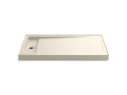 60" x 34" alcove shower base, left drain