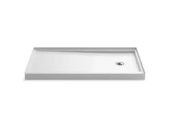 60" x 32" alcove shower base, right drain