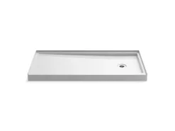 60" x 30" alcove shower base, right drain