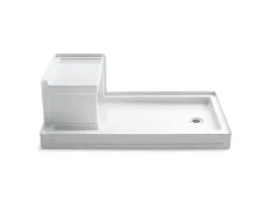 60" x 36" alcove shower base, right drain