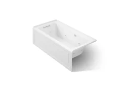 60" x 30" alcove whirlpool bath with Bask® heated surface, left drain