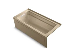 66" x 32" alcove whirlpool bath with Bask® heated surface, left drain