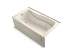 66" x 36" alcove whirlpool bath with Bask® heated surface, left drain