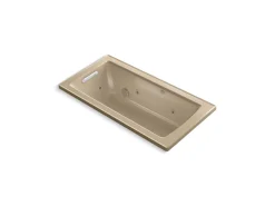 60" x 30" drop-in whirlpool bath with heat and Comfort Depth® design