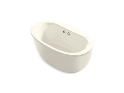 60" x 34" freestanding bath with Bask® heated surface and fluted shroud